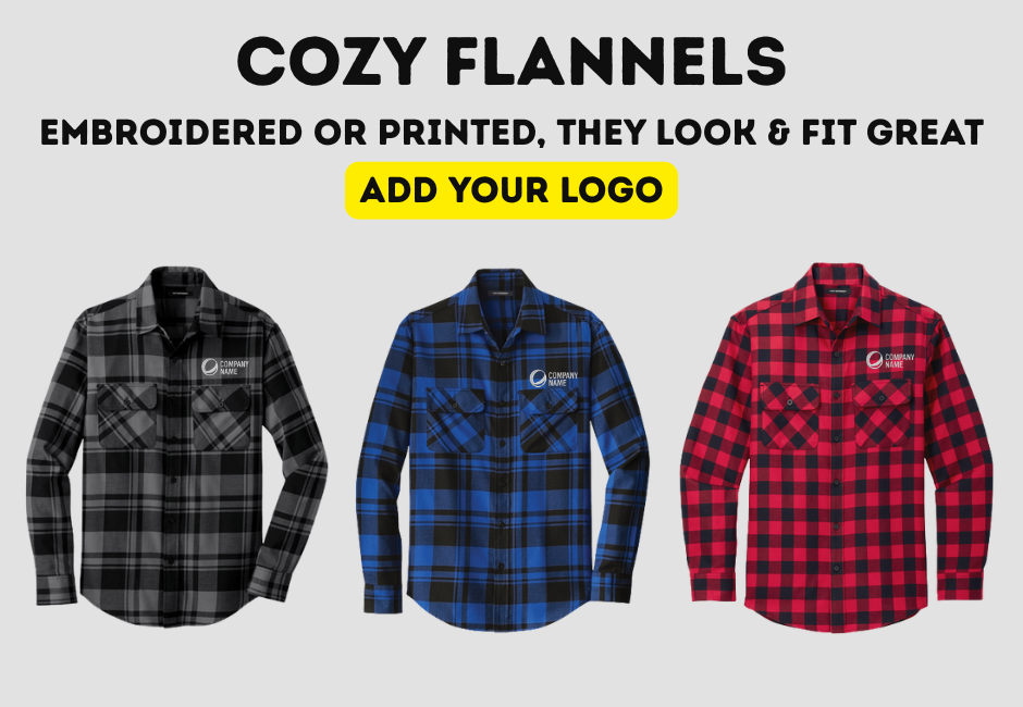 Custom printed and embroidered flannels. We Make T-Shirts - T-Shirt printing and embroidery - Racine, Kenosha, Milwaukee Wisconsin